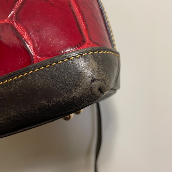 Dooney & Bourke Red and Black Croc Crossbody Bag - Picture 9 of 12